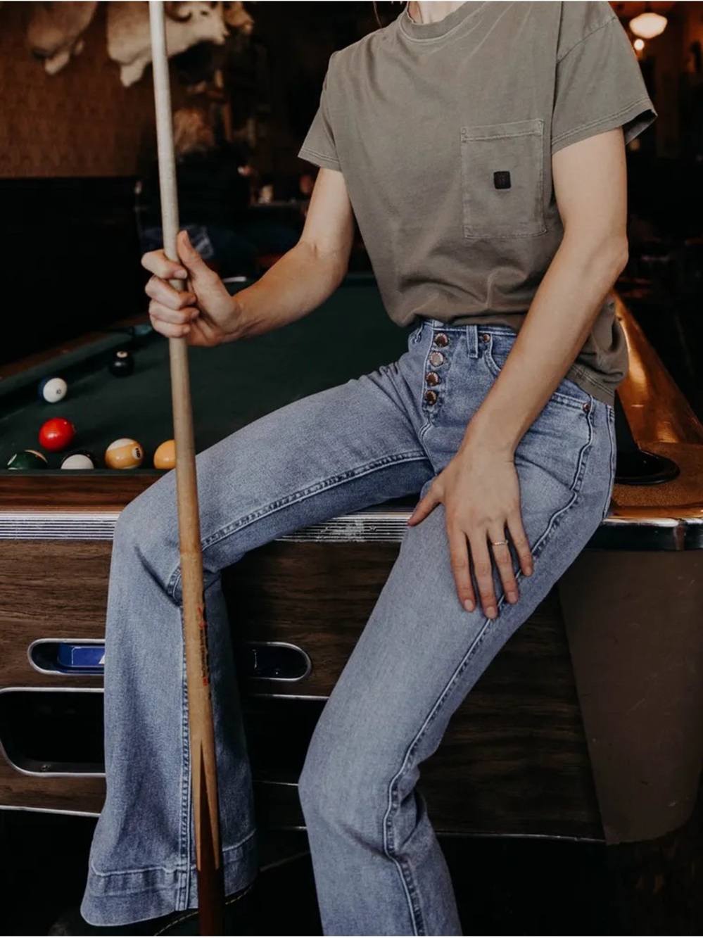 No. 47 Trouser - High-Rise jeans with button waist